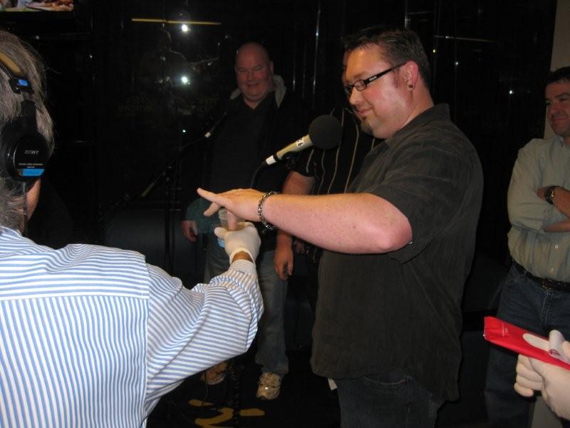 Preparing to make radio history...